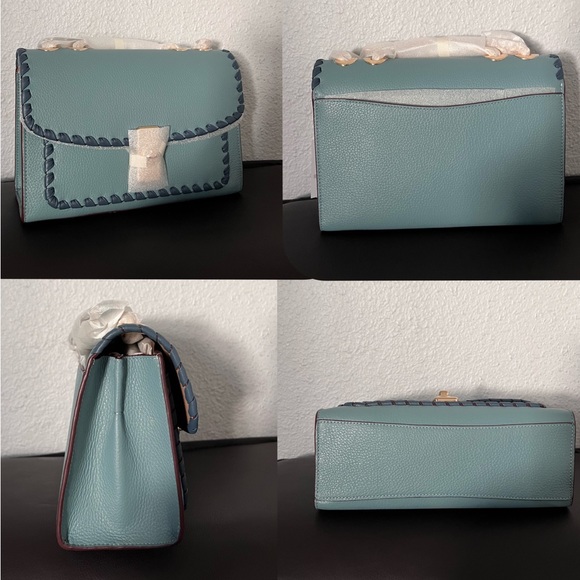 🔥SALE💥NWT COACH LANE LEATHER SHOULDER BAG WHIPSTITCH IM/MARINE MULTI CROSSBODY - Picture 6 of 12